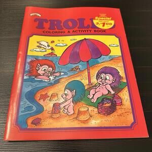 Vintage Landoll’s 1992 Trolls Coloring & Activity Book Beach New Old Stock